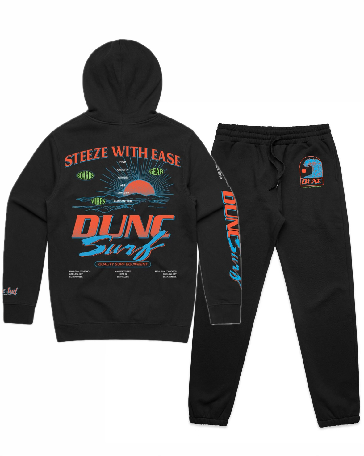 Dunc Surf Sweatsuit Full Set - Black