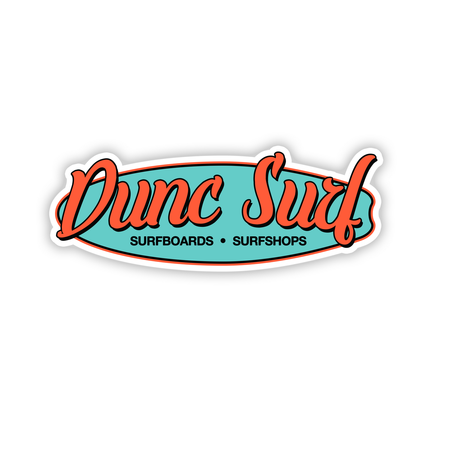 Dunc Surf Board Sticker - Teal